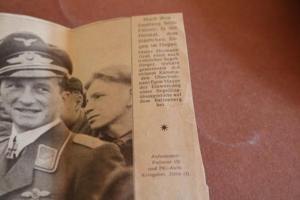 alter Zeitungsausschnitt - Major Hermann Graf und Oberleutnant  Egon Meyer - Einweihung Ballenberg